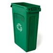 Rubbermaid [3540-07] Slim Jim® Recycling Container w/ Venting Channels - 23 Gallon - Green RCP3540-07GRE