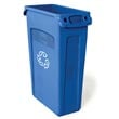 Rubbermaid [3540-07] Slim Jim® Recycling Container w/ Venting Channels - 23 Gallon RCP354007BLU