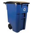 Rubbermaid [9W27-73] BRUTE® Recycling Rollout Container w/ Lid - 50 Gallon