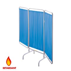 R&amp;B Wire [PSS-3] Stationary Three Panel Patient Privacy Screen - Vinyl Panels - Blue
