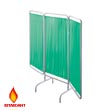 R&amp;B Wire [PSS-3] Stationary Three Panel Patient Privacy Screen - Vinyl Panels - Green
