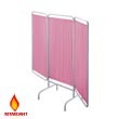 R&B Wire [PSS-3] Stationary Three Panel Patient Privacy Screen - Vinyl Panels - Pink RB-PSS-3-PNK