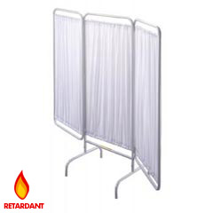 R&amp;B Wire [PSS-3] Stationary Three Panel Patient Privacy Screen - Vinyl Panels - White