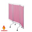 R&B Wire [PSS-3C] Portable Three Panel Patient Privacy Screen w/ Casters - Vinyl Panels - Pink RB-PSS-3C-PNK