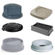 Rubbermaid Trash Can Lids, Dome Tops, Funnel Tops, Swinging Door Tops & Hooded Tops - Janitorial & Commercial Waste Receptacles