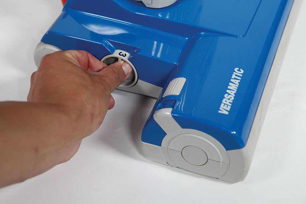 Windsor Versamatic vacuum cleaner height adjustment.