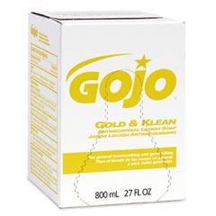GOJO® Gold &amp; Klean Antimicrobial Lotion Soap - (12) 800 ml Bag Refills