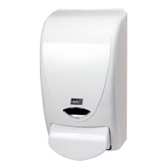 deb SBS ProLine® Curved Soap Dispenser - White w/ Logo - 1 Liter