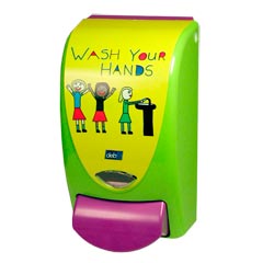 Bathroom Soap Dispensers on Wash Your Hands Soap Dispenser   1 Liter   Deb Sbs Soap Dispensers