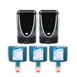 Deb® TF II Starter Kit - (2) Black TouchFREE Dispensers - (3) 1200 mL Cartridges Antibacterial Foam Hand Wash SBS-TF2BLK-KIT
