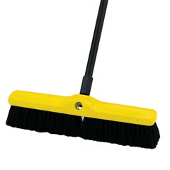 Rubbermaid [9B07] Plastic Foam Block Push Broom - Black Tampico Fill - 18" Cleaning Path