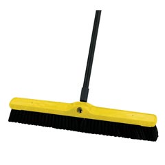 Rubbermaid [9B09] Plastic Foam Block Push Broom - Black Polypropylene Fill - 24" Cleaning Path