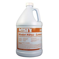 Amrep Misty® [BL1220] Biodet ND32 Liquid Disinfectant Deodorizer - Lemon - (4) 1 Gallon Bottles