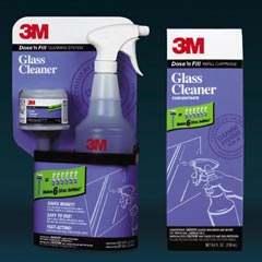 3M™ Dose 'n Fill Cleaning System Glass Cleaner Starter Kit and Refill Cartridge - 32 oz. Trigger Sprayer MCO54111