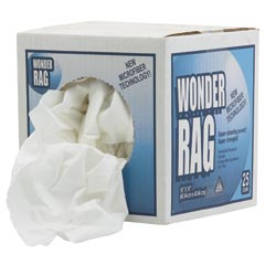 Wonder Rag White Microfiber Reusable Rag - 16" x 16" - 25 Count Box