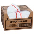 Chicopee Chix® All Day™ Foodservice Towels - Medium Duty - White/Red - 200 Per Box