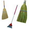 Commercial Upright Natural Fiber & Plastic Brooms - Brooms, Brushes & Accessories
