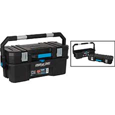 Channellock 24 in. 2-in-1 Toolbox Plastic 55 lbs. Capacity - Black/Blue 300254