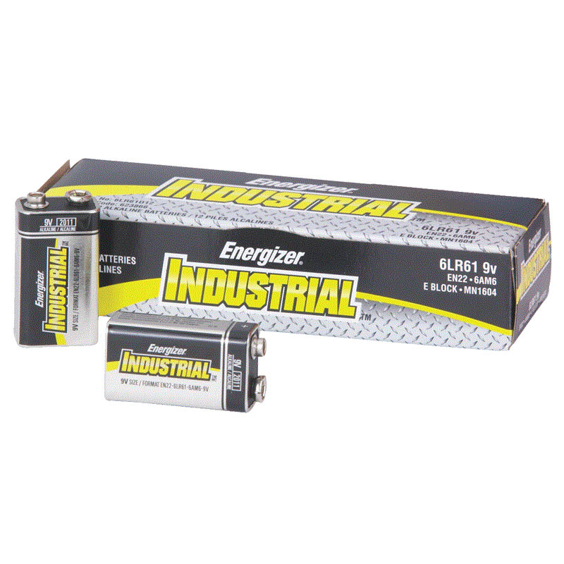 Energizer EN22 Industrial Alkaline Batteries 9Volt 12 Pack UnoClean