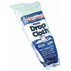 Film-Gard Plastic Sheeting Drop Cloth - 9' x 12' - .5 mil. - Clear - 48 Case Pack