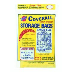 Warp Bros. [CB40] Original Banana Bags® Coverall Heavyweight Plastic Storage Bag - Transparent - 2 mil. - (4) 40" x 72" Bags