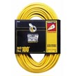 Woods Yellow Jacket Heavy-Duty Extension PowerLite™ Power Cord - 14/3 - Yellow - 100' Long
