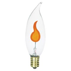 Westinghouse 03756 Decorative Incandescent Flicker Flame Light Bulb - Candelabra Base - 120V/3W