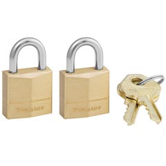 Master Lock [120T] Solid Brass Body Padlocks - 2 Keys - 2 Locks - 3/4" Wide