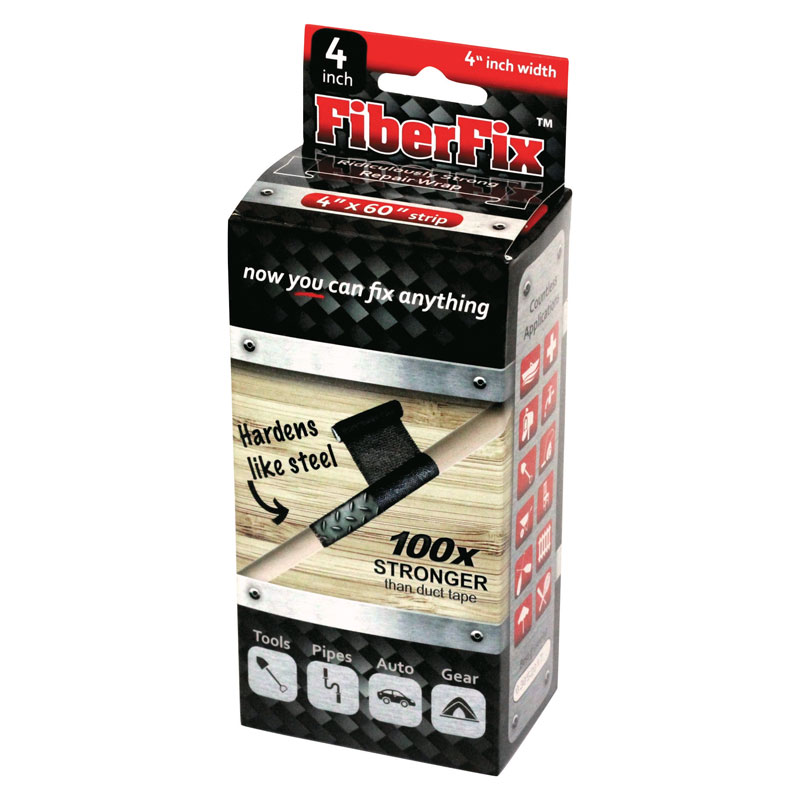 4" x 60" Fiberfix Repair Tape Black UnoClean