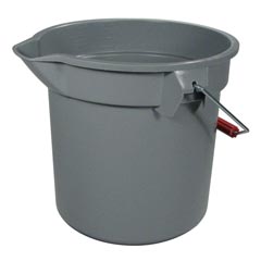 Brute® Plastic 14-Quart Round Bucket - Gray RCP2614GRA