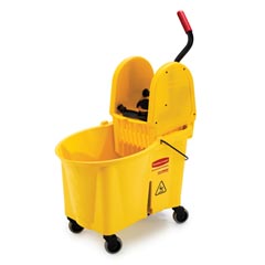 Rubbermaid [7576-88] WaveBrake® High-Capacity Foot-Activated Mop Bucket Combo w/ Downward Pressure Wringer - 44 qt.