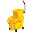 Rubbermaid [7580-88 YEL] WaveBrake® Mop Bucket Combo w/ Sideward Pressure Wringer - Yellow - 35 qt. RCP7580-88YEL