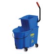 Rubbermaid [7588-88 BLU] WaveBrake® Color-Coded Mop Bucket Combo w/ Sideward Pressure Wringer - Blue - 35 qt. RCP7588-88BLU