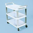 Rubbermaid Commercial Three-Shelf Utility Cart - Open All Sides - Black RCP4091BLA