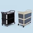 Rubbermaid Commercial Three-Shelf Busing Cart - Enclosed on 3 Sides - Black RCP4093BLA