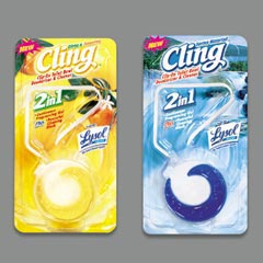 Reckitt Benckiser Cling™ 2-in-1 Clip-On Toilet Bowl Deodorizer / Cleaner from the Makers of Lysol® - Spring Waterfall REC77137