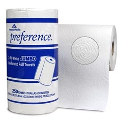 Georgia Pacific Preference® Jumbo 2-Ply Perforated Paper Roll Towels - (12) 250 Sheet Rolls