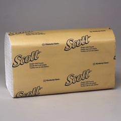 Kimberly Clark Scott® Singlefold Hand Towels - White Paper - 250 Towels per Pack KCC01700