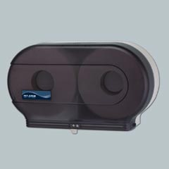 San Jamar Twin Jumbo Roll Bath Tissue Dispenser SANR4000TBK