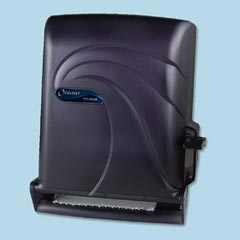San Jamar Oceans™ Savvy™ Lever Roll Towel Dispenser with Transfer Mechanism - Black SANT1290TBK