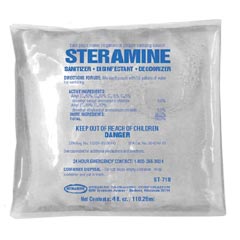 Stearns One Packs™ ST-718 Steramine Sanitizer Disinfectant &amp; Deodorizer - (36) 4 fl. oz. Packets
