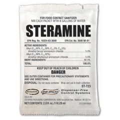 Stearns One Packs™ ST-723 Steramine Sanitizer Disinfectant &amp; Deodorizer - (72) 2 fl. oz. Packets