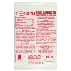 Stearns One Packs™ ST-761 Sink Sanitizer - (100) 1 wt. oz. Packets