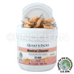Stearns Quart'r Packs® ST-660 Neutral Floor Cleaner - (4) 90 x 1.5 g Containers