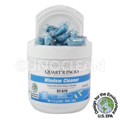 Stearns Quart'r Packs® ST-670 Glass Window &amp; Stainless Steel Cleaner - (4) 80 x 1.5 g Containers