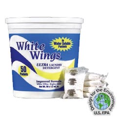 Stearns Water Flakes® ST-813 White Wings® Ultra Laundry Detergent - (2) 50 x 1.2 wt. oz. Pails