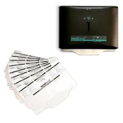 Sanitor NeatSeat® Combo Pack - 1,000 Toilet Seat Covers &amp; 2 Black Metal Dispensers