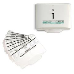 Sanitor NeatSeat® Combo Pack - 1,000 Toilet Seat Covers &amp; 2 White Metal Dispensers