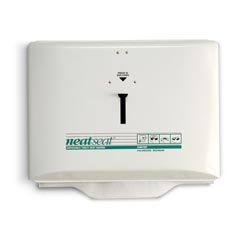 Sanitor FH33WH NeatSeat® Disposable Toilet Seat Cover Dispenser - White Metal