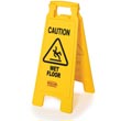 Rubbermaid [6112-77] 2-Sided Folding Floor Sign - Yellow - Caution Wet Floor RCP6112-77YEL